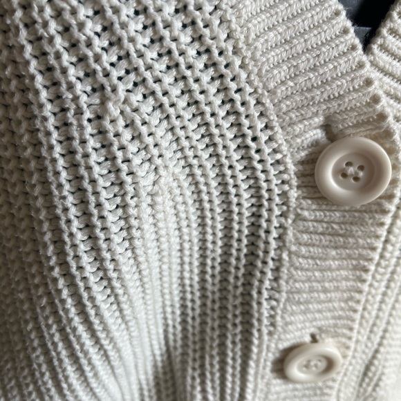 Divided White Knit Boxy Cardigan Sweater - Picture 3 of 7